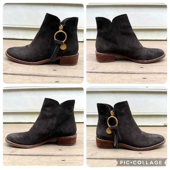 See by Chloe suede Louise ankle booties in Dark Brown size 37 - Picture 9 of 16